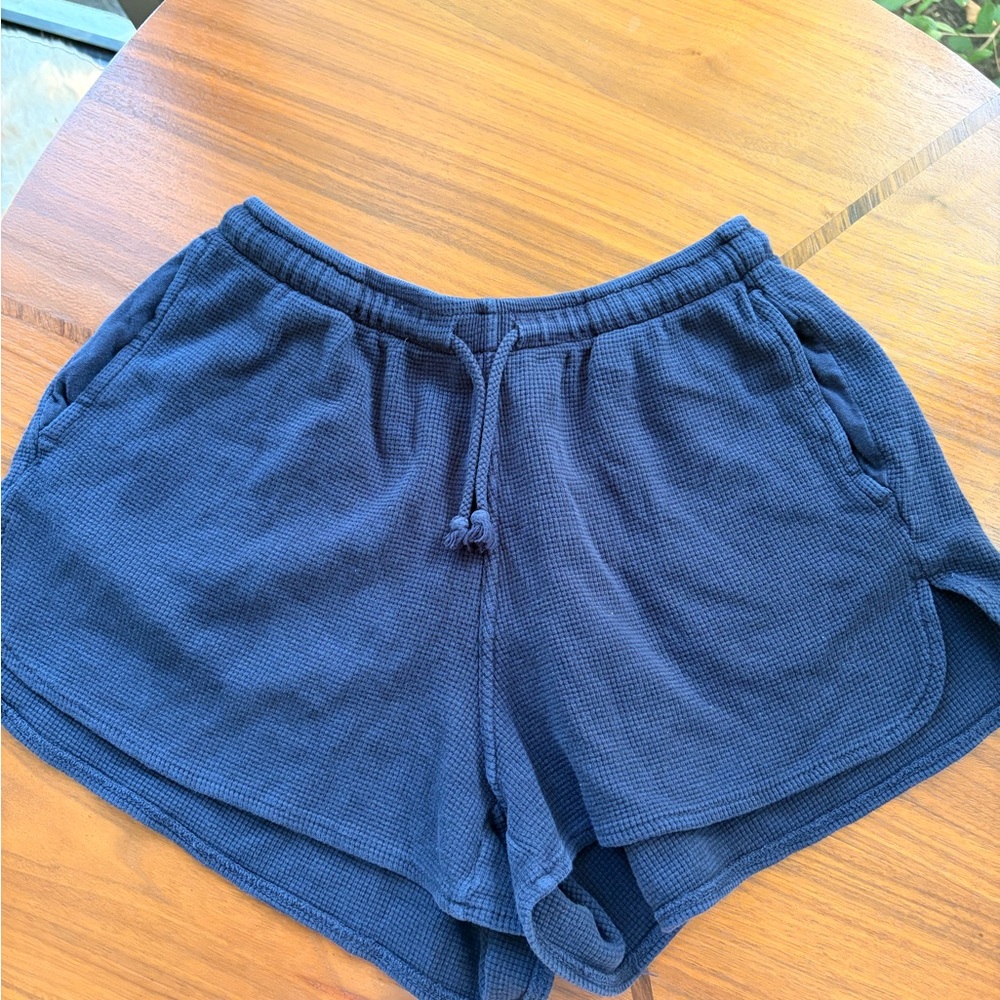 Brandy Melville Waffle Knit Navy Women's Lounge Shorts